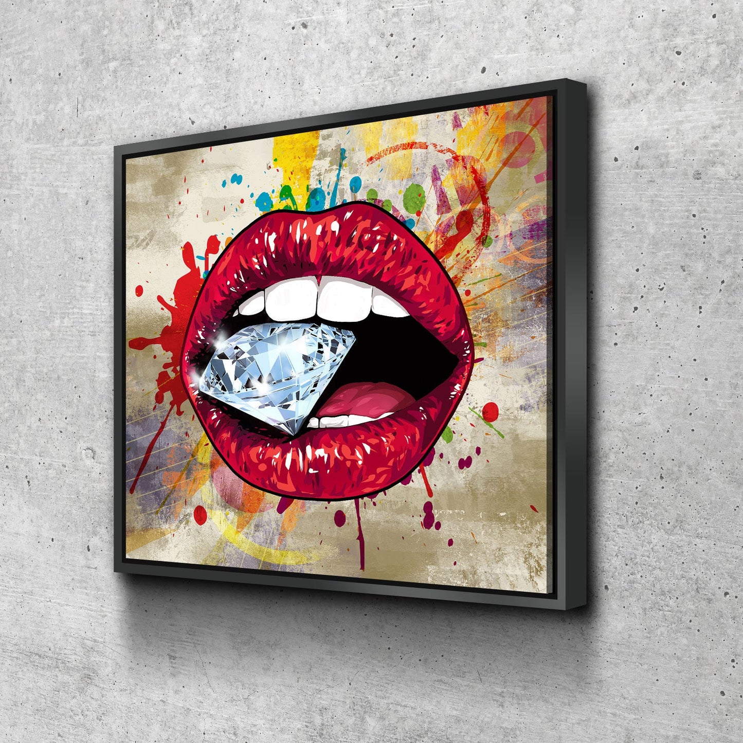 Red Hot Lips Pop Art Canvas Wall Art