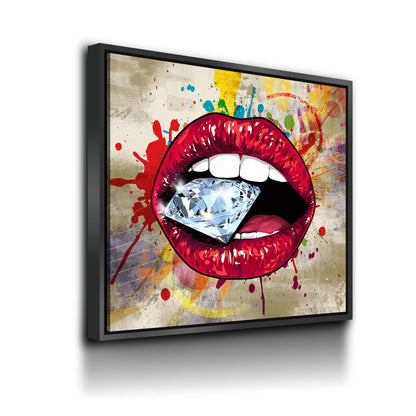 Red Hot Lips Pop Art Canvas Wall Art