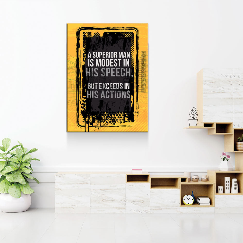 A Superior Man Is Modest Canvas Wall Art