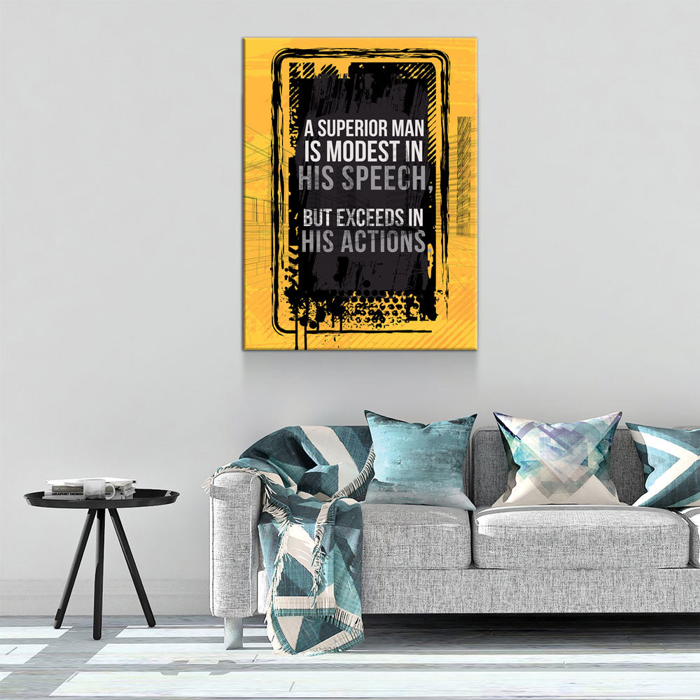 A Superior Man Is Modest Canvas Wall Art