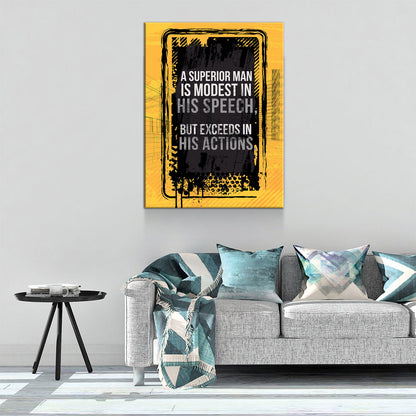 A Superior Man Is Modest Canvas Wall Art