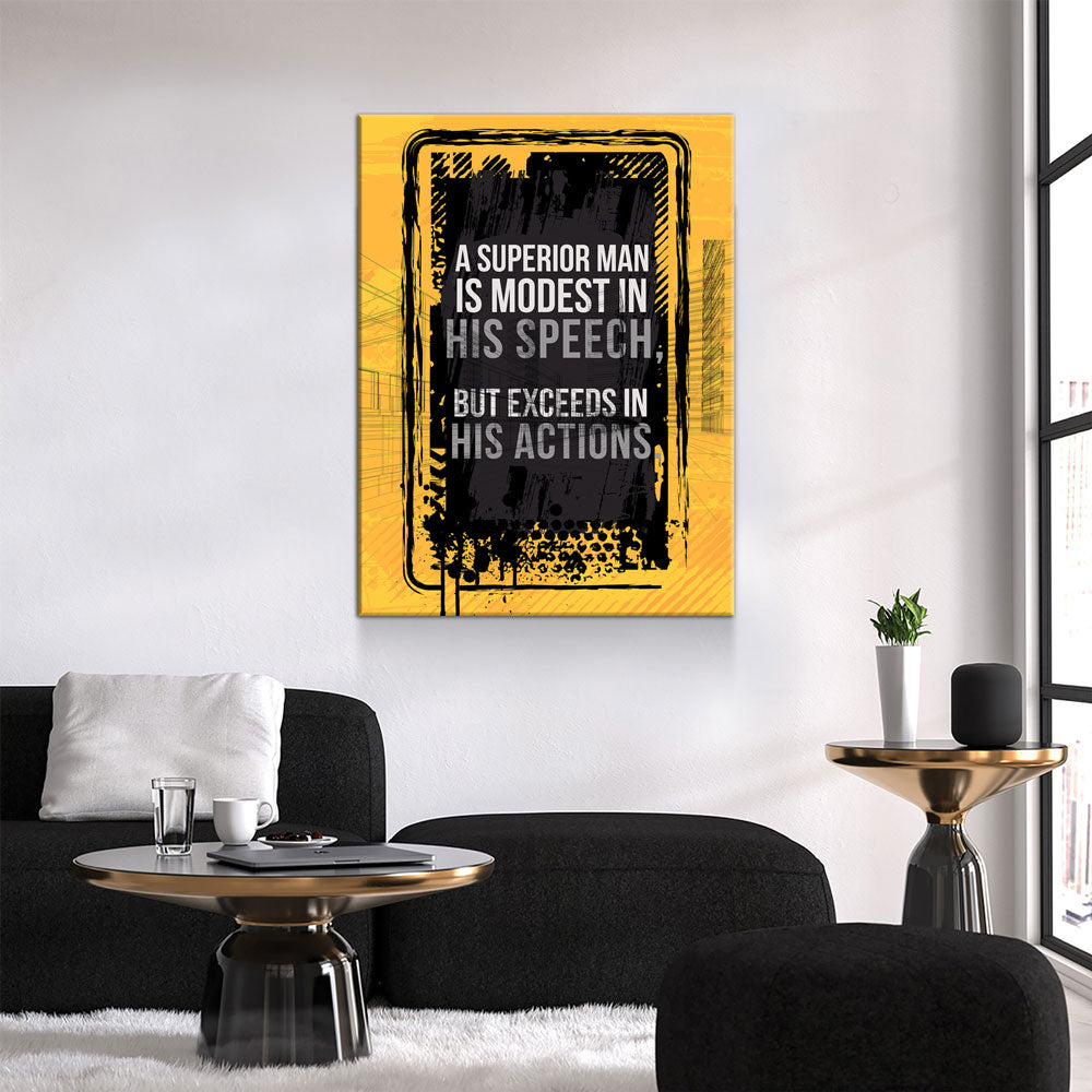 A Superior Man Is Modest Canvas Wall Art