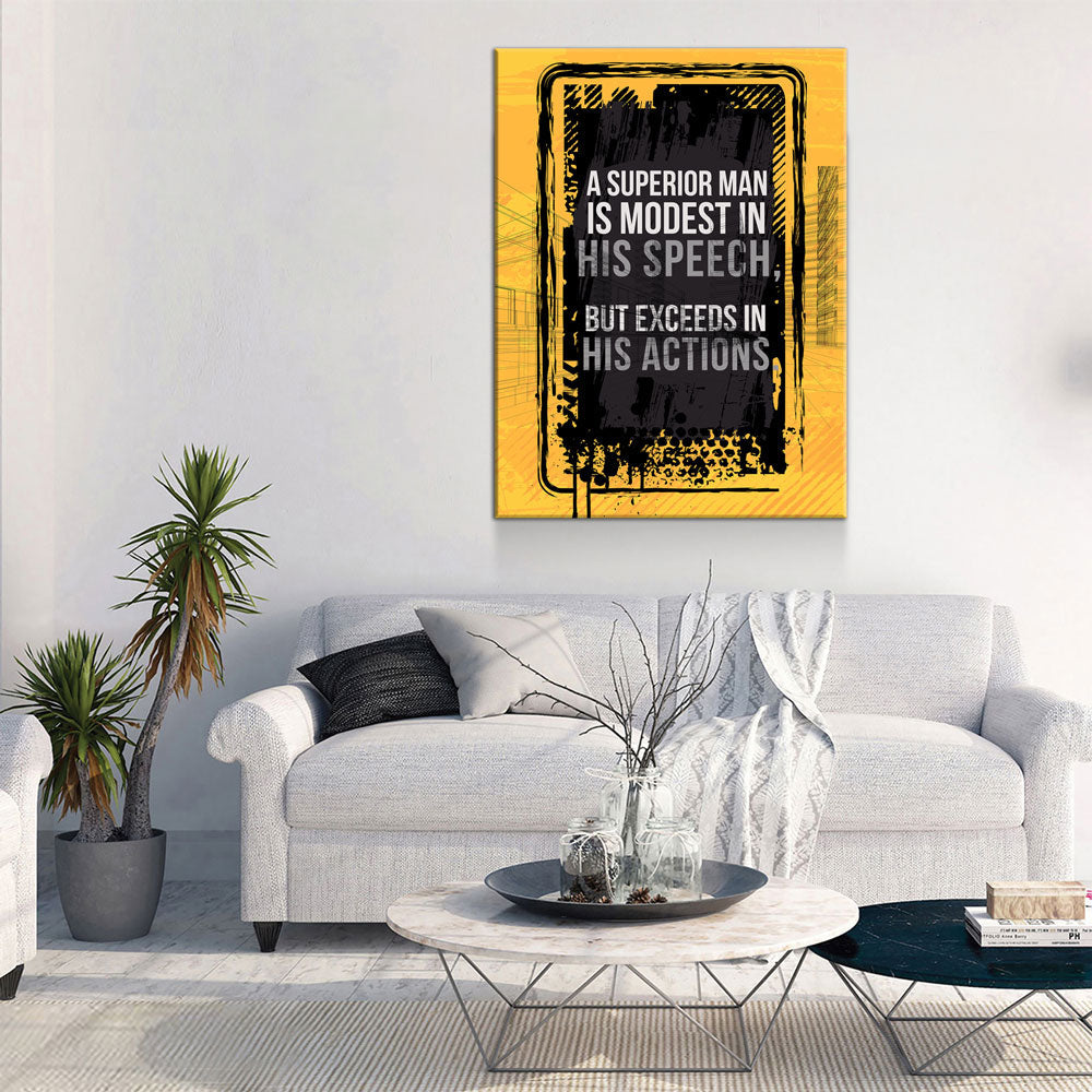 A Superior Man Is Modest Canvas Wall Art