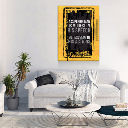 A Superior Man Is Modest Canvas Wall Art