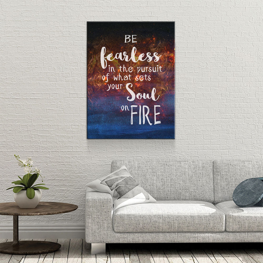 Be Fearless Motivational Canvas Wall Art