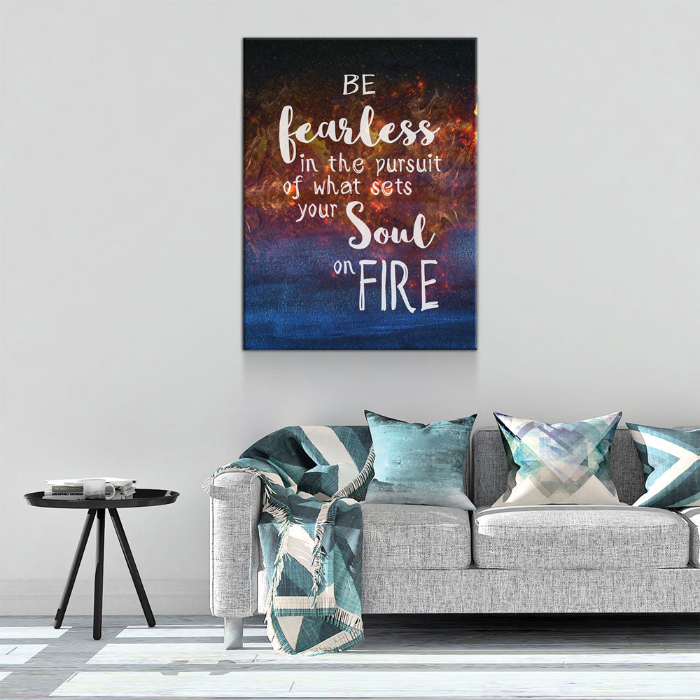Be Fearless Motivational Canvas Wall Art