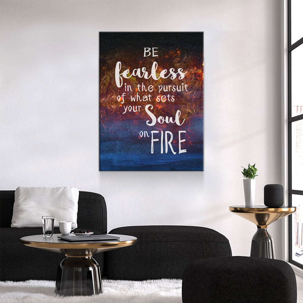 Be Fearless Motivational Canvas Wall Art