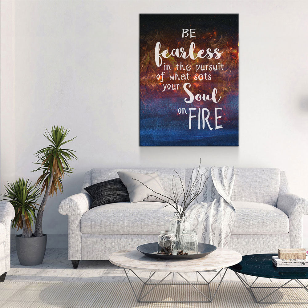 Be Fearless Motivational Canvas Wall Art