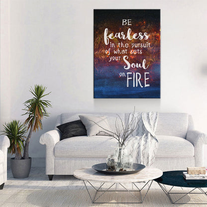 Be Fearless Motivational Canvas Wall Art