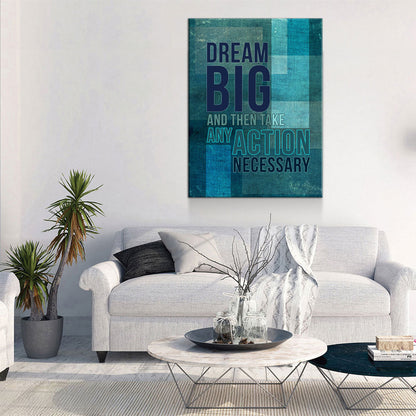 Dream Big Motivational Canvas Wall Art For Office Decor