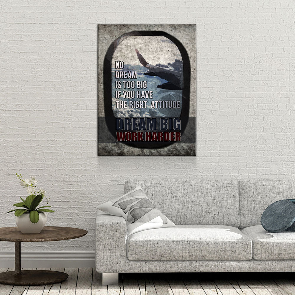 Dream Big Work Harder Canvas Wall Art