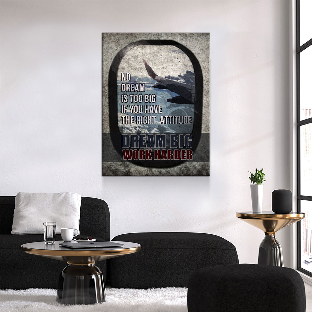 Dream Big Work Harder Canvas Wall Art
