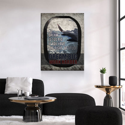 Dream Big Work Harder Canvas Wall Art