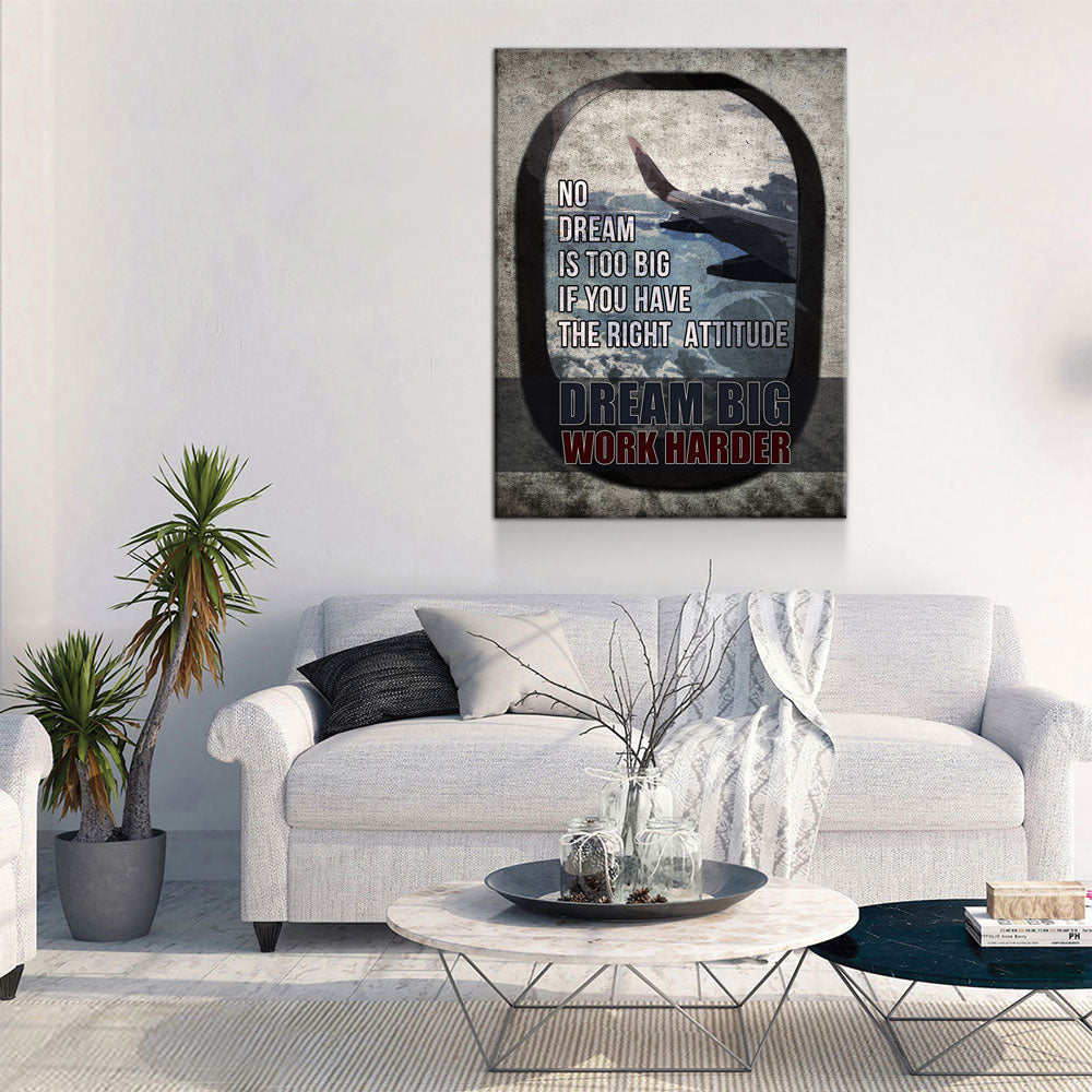 Dream Big Work Harder Canvas Wall Art
