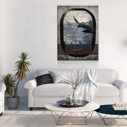 Dream Big Work Harder Canvas Wall Art