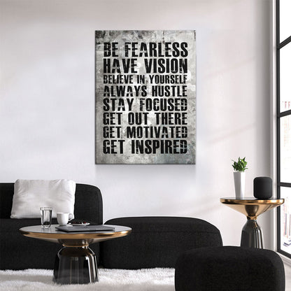 Be Fearless Have Vision Hustle Canvas Wall Art