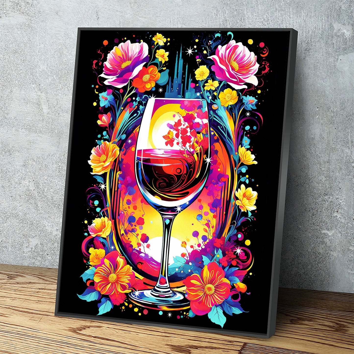 Smell The Flowers Canvas Wall Art, Abstract Floral Print