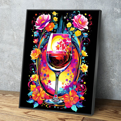 Smell The Flowers Canvas Wall Art, Abstract Floral Print