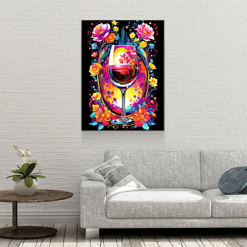 Smell The Flowers Canvas Wall Art, Abstract Floral Print