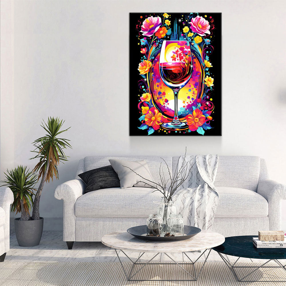 Smell The Flowers Canvas Wall Art, Abstract Floral Print