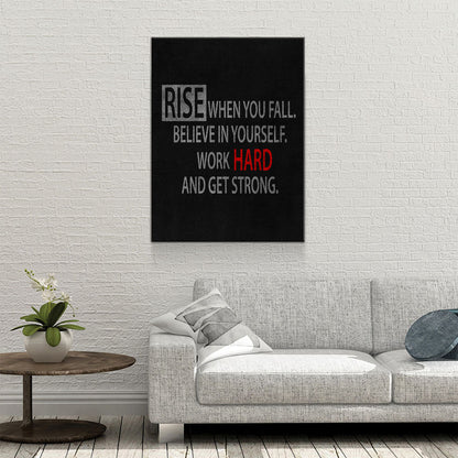 Rise When You Fall Believe In Yourself Canvas Wall Art