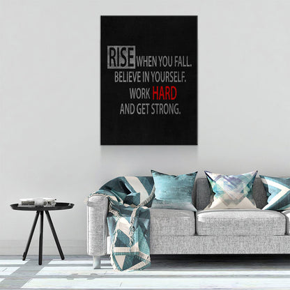 Rise When You Fall Believe In Yourself Canvas Wall Art