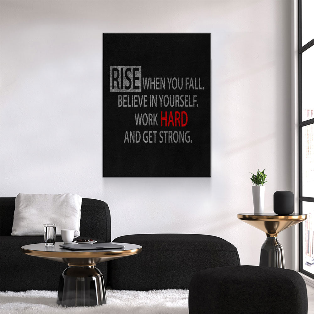 Rise When You Fall Believe In Yourself Canvas Wall Art