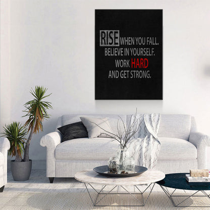 Rise When You Fall Believe In Yourself Canvas Wall Art