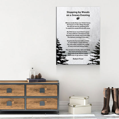 Stopping By Woods On A Snowy Evening Canvas, Robert Frost