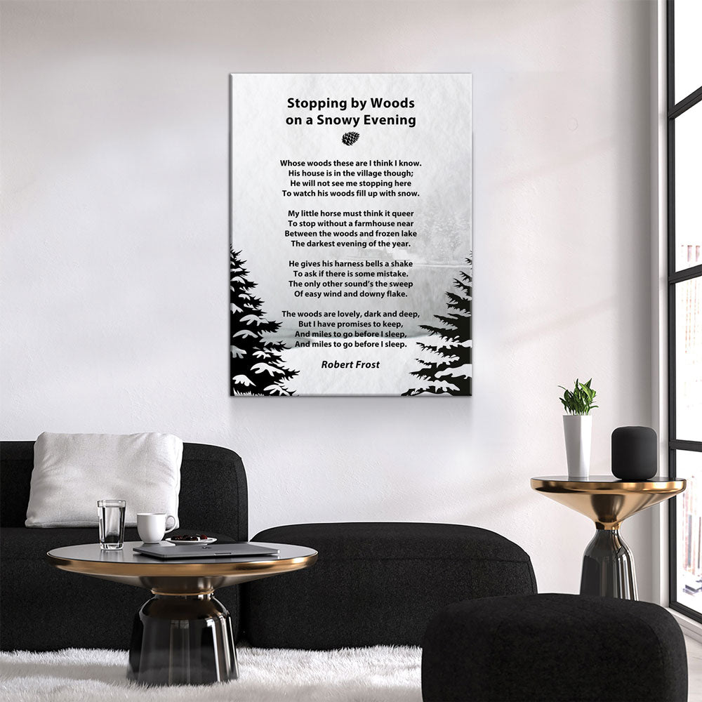 Stopping By Woods On A Snowy Evening Canvas, Robert Frost