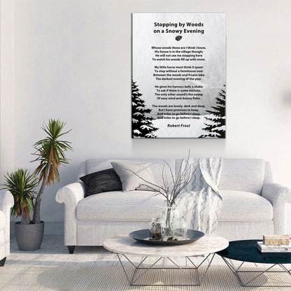 Stopping By Woods On A Snowy Evening Canvas, Robert Frost