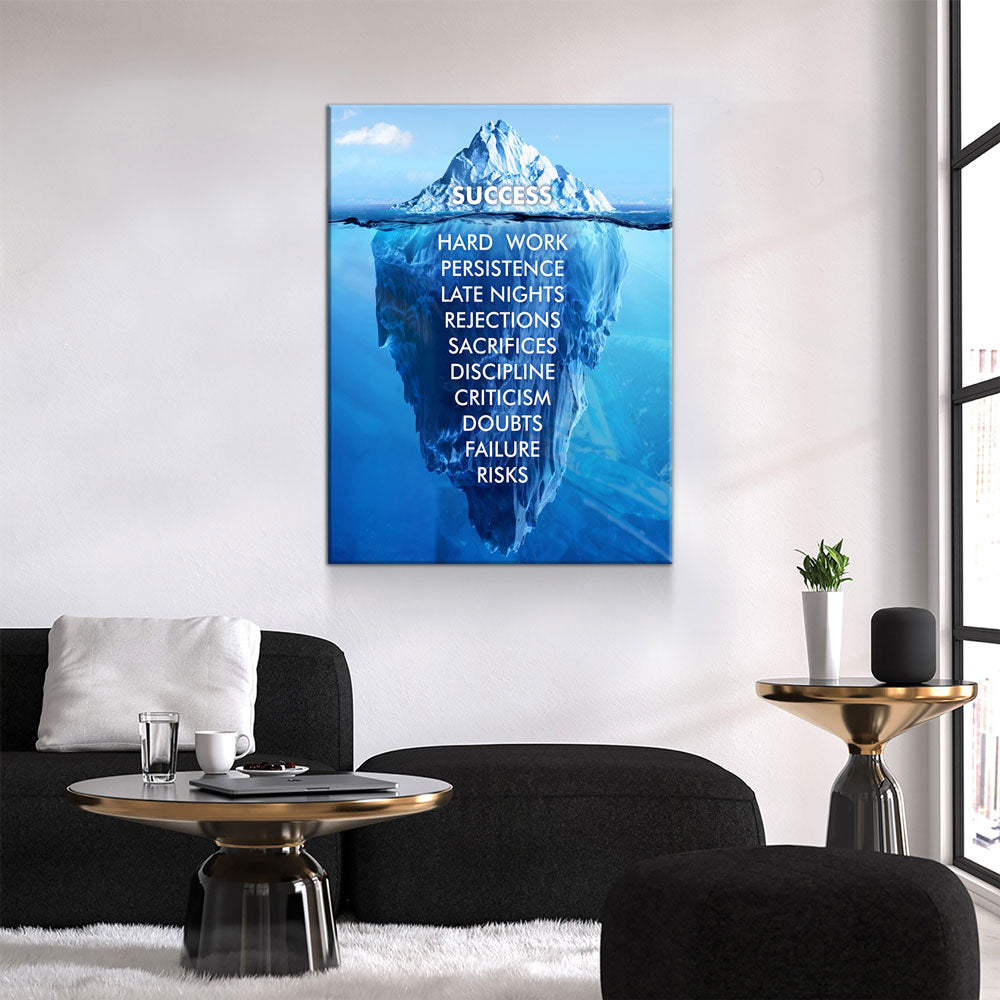 Success Is An Iceberg Motivational Canvas Wall Art