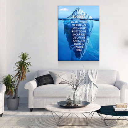 Success Is An Iceberg Motivational Canvas Wall Art