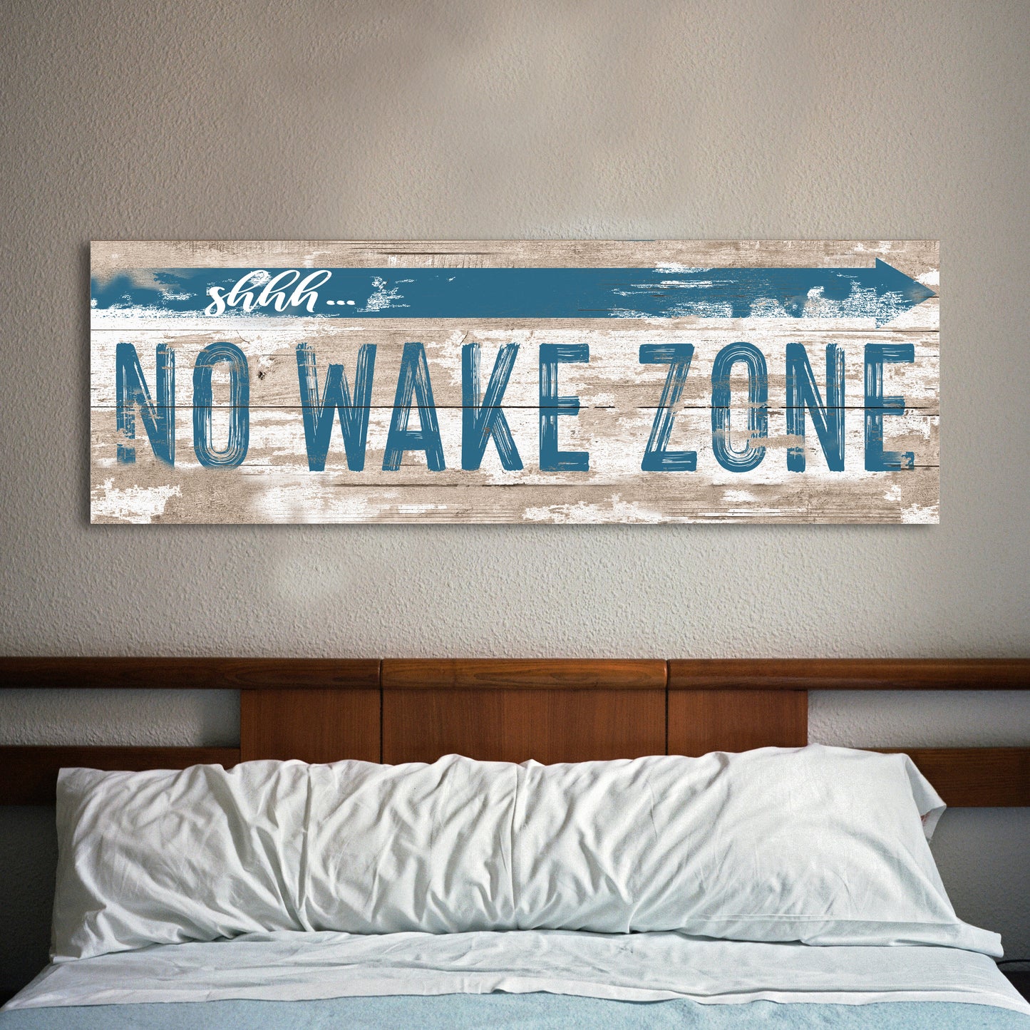 No Wake Zone lake house canvas sign nautical wall art