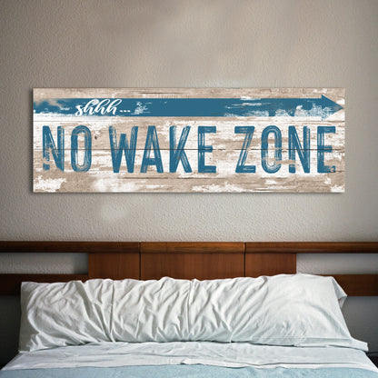 No Wake Zone lake house canvas sign nautical wall art