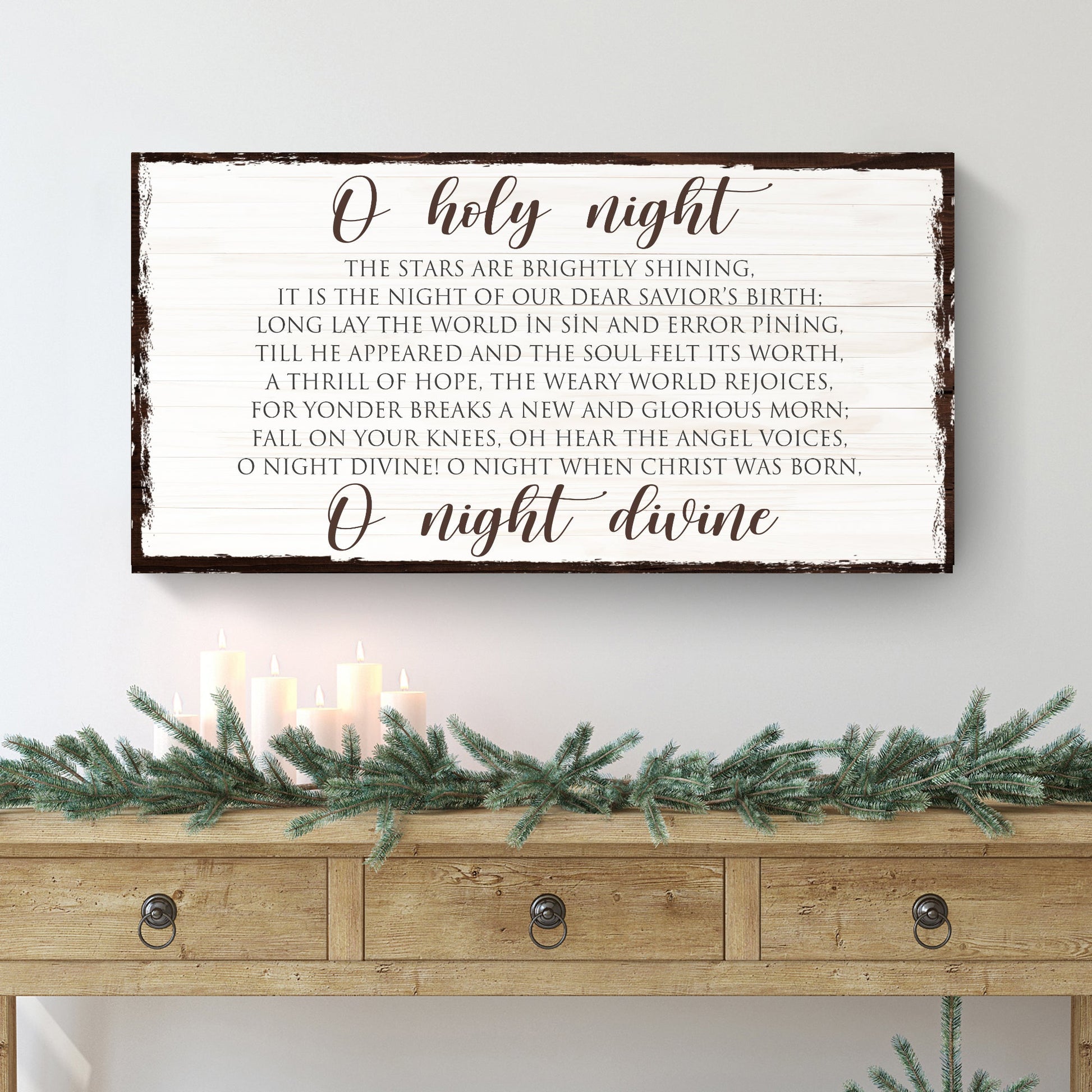 O Holy Night Christmas faith canvas wall art classic hymn sign
