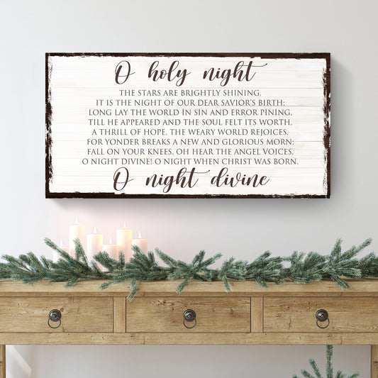 O Holy Night Christmas faith canvas wall art classic hymn sign