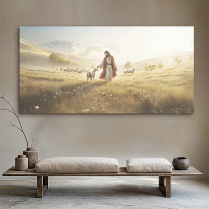 Faith scripture canvas wall art with a calm peaceful mood, ready to hang