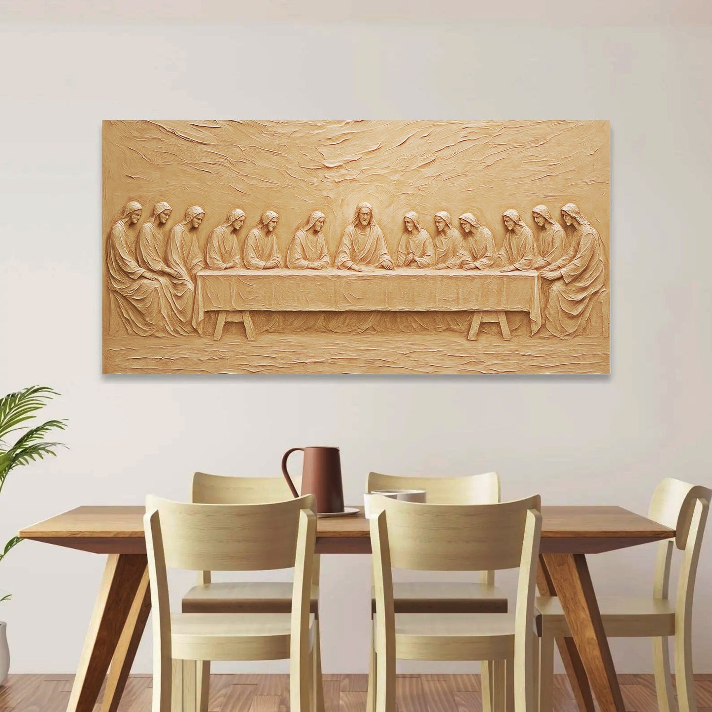 The Last Supper minimalist faith canvas wall art, ready to hang