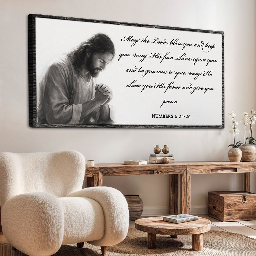 Numbers 6:24-26 Aaronic blessing scripture canvas wall art