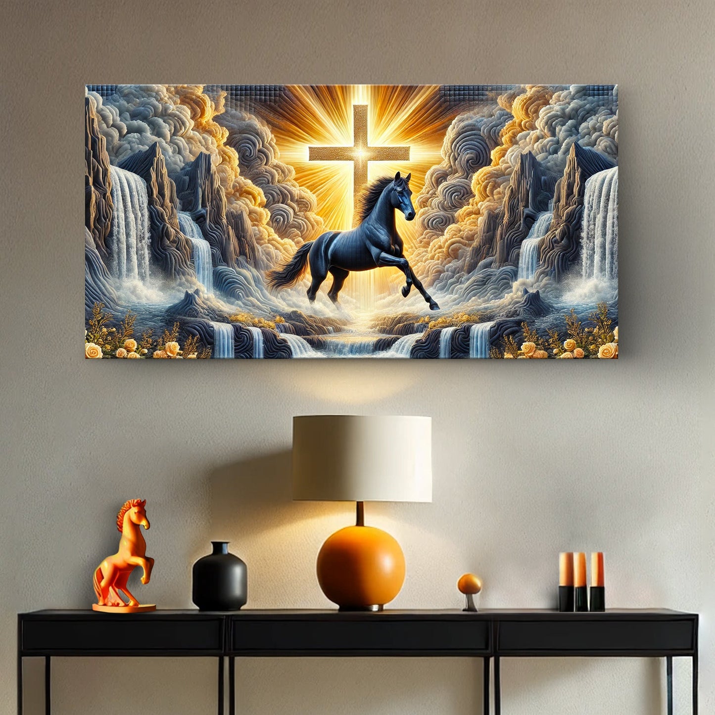 3D horse faith canvas wall art design three