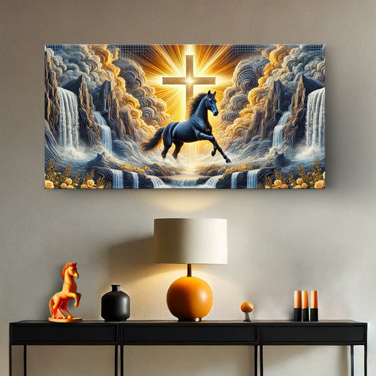 3D horse faith canvas wall art design three