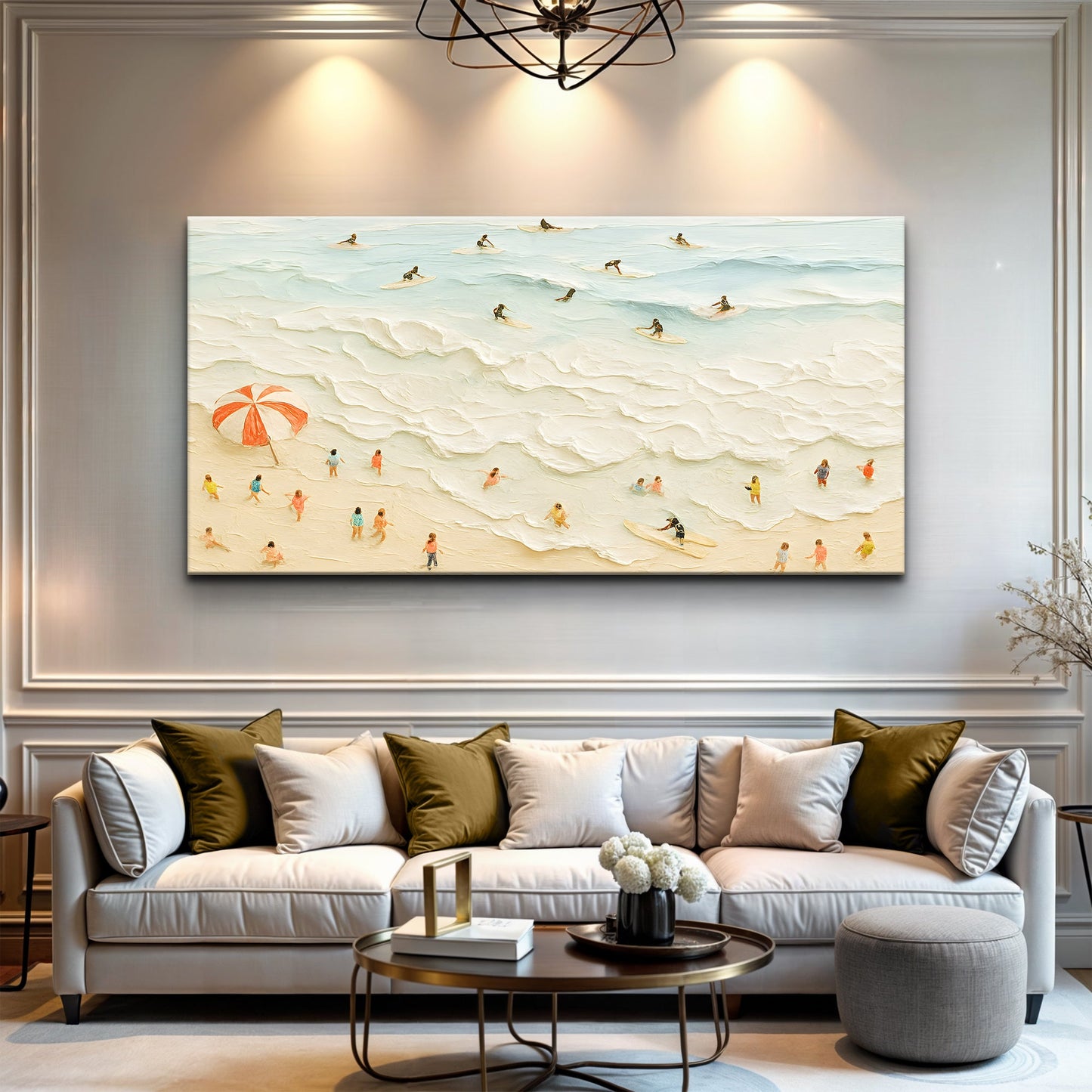 Beach Days coastal canvas wall art with an easy sunny feel, ready to hang