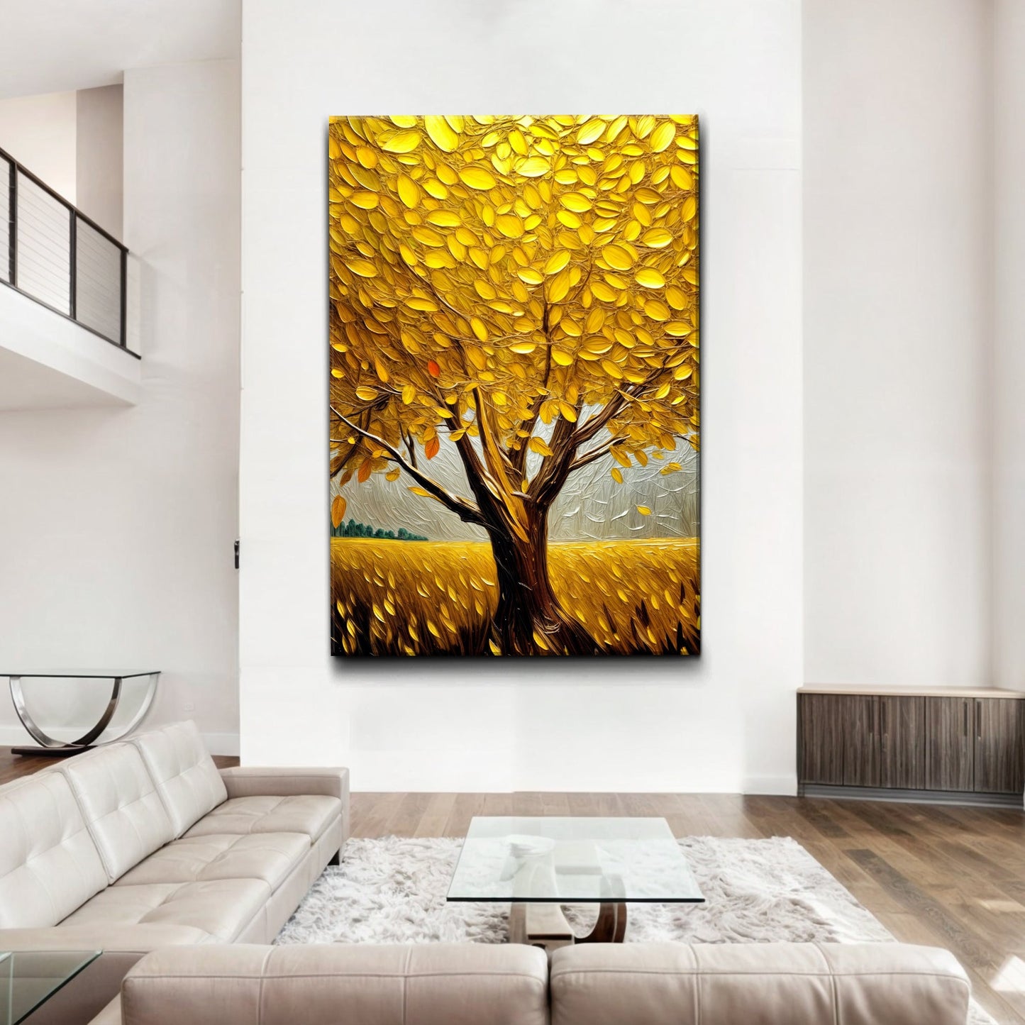 Golden Tree Breeze Canvas Wall Art - Nature Print