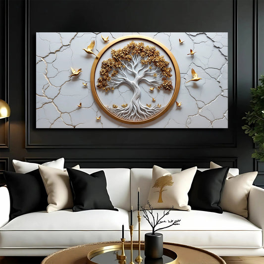 3D Celtic tree of life canvas wall art white