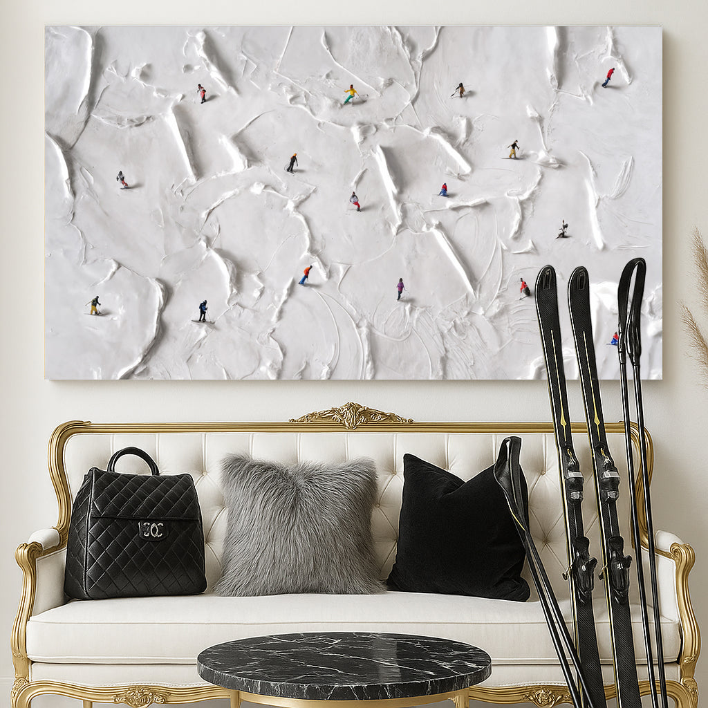 Mountain minimalist canvas wall art with clean modern mountain lines