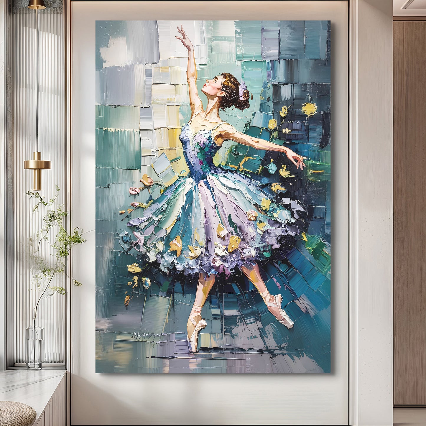 Ballerina abstract canvas wall art