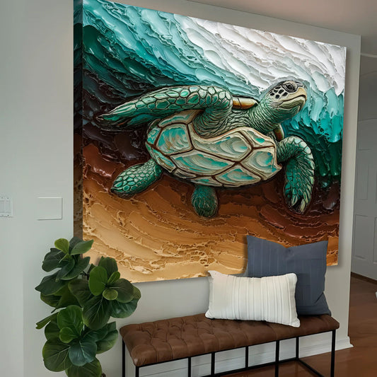 3D Turtle Canvas Wall Art