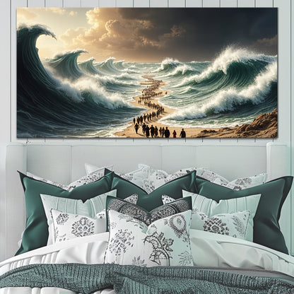 The Parting faith canvas wall art with a moving scripture-inspired scene, ready to hang