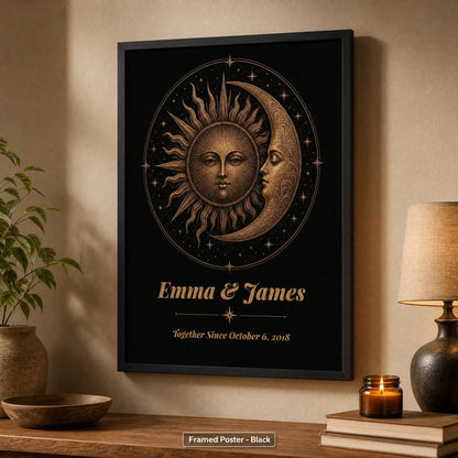 Personalized Sun & Moon Bronze Anniversary Print